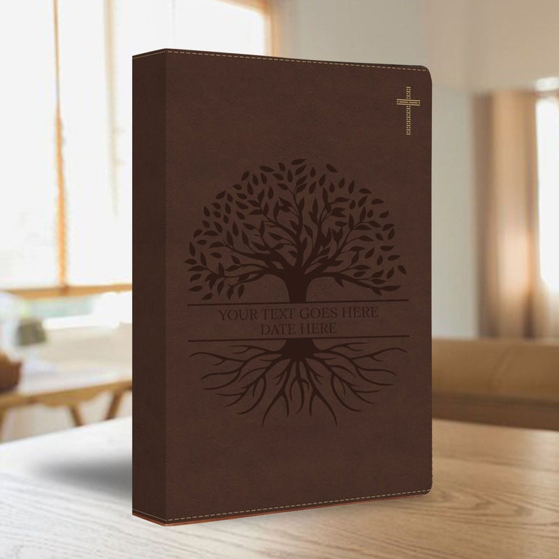 NIV Brown Standard Size Journaling Holy Bible Medium Print | Scripture Art Collection