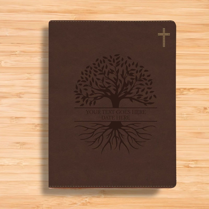NIV Brown Standard Size Journaling Holy Bible Medium Print | Scripture Art Collection