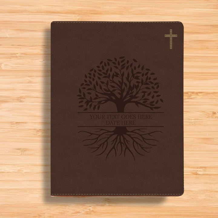 NIV Brown Standard Size Journaling Holy Bible Medium Print | Scripture Art Collection
