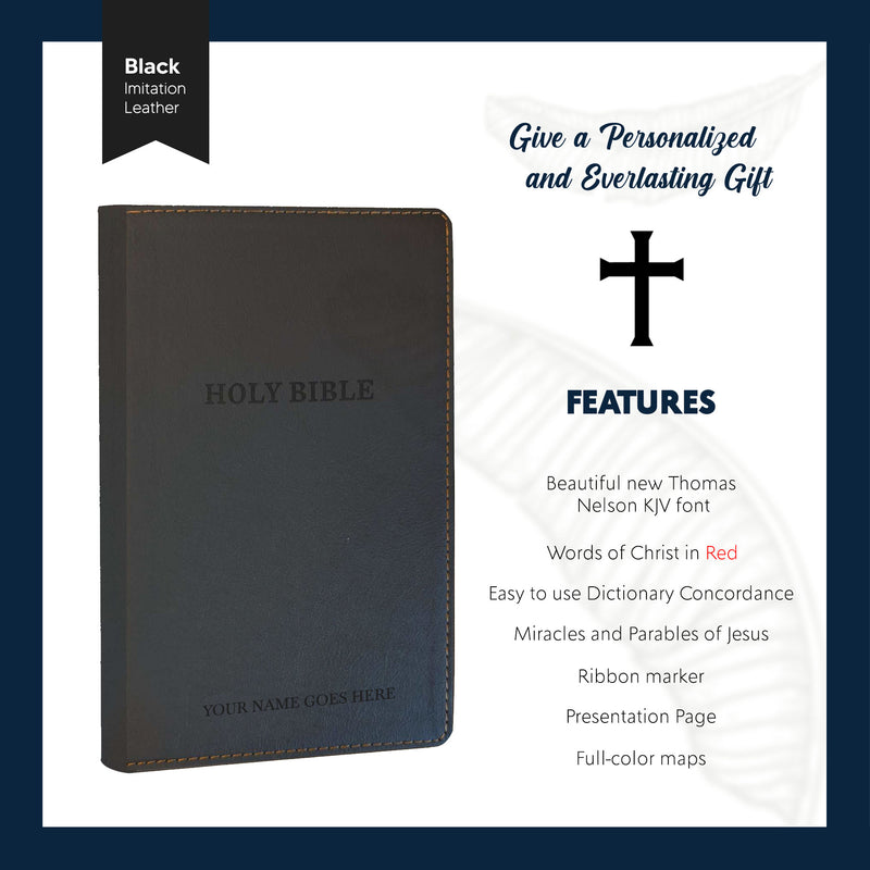 KJV Black Standard Size Deluxe Holy Bible Small Print