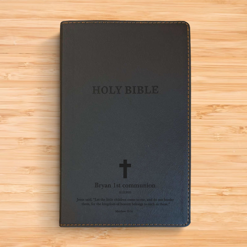 KJV Black Standard Size Deluxe Holy Bible Small Print