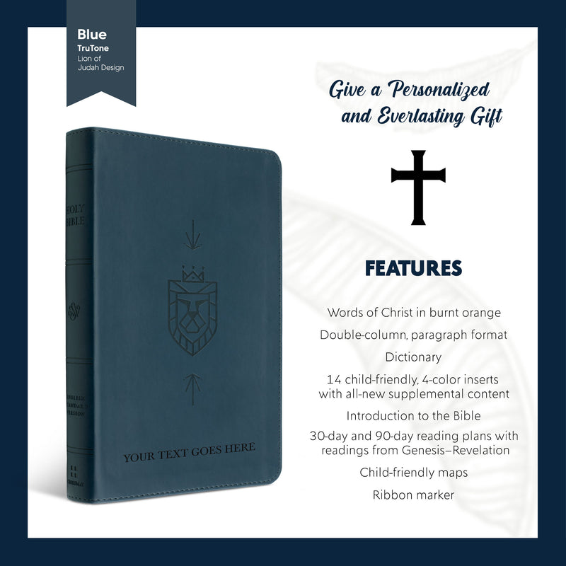 ESV Blue Compact Size Kids Holy Bible Large Print