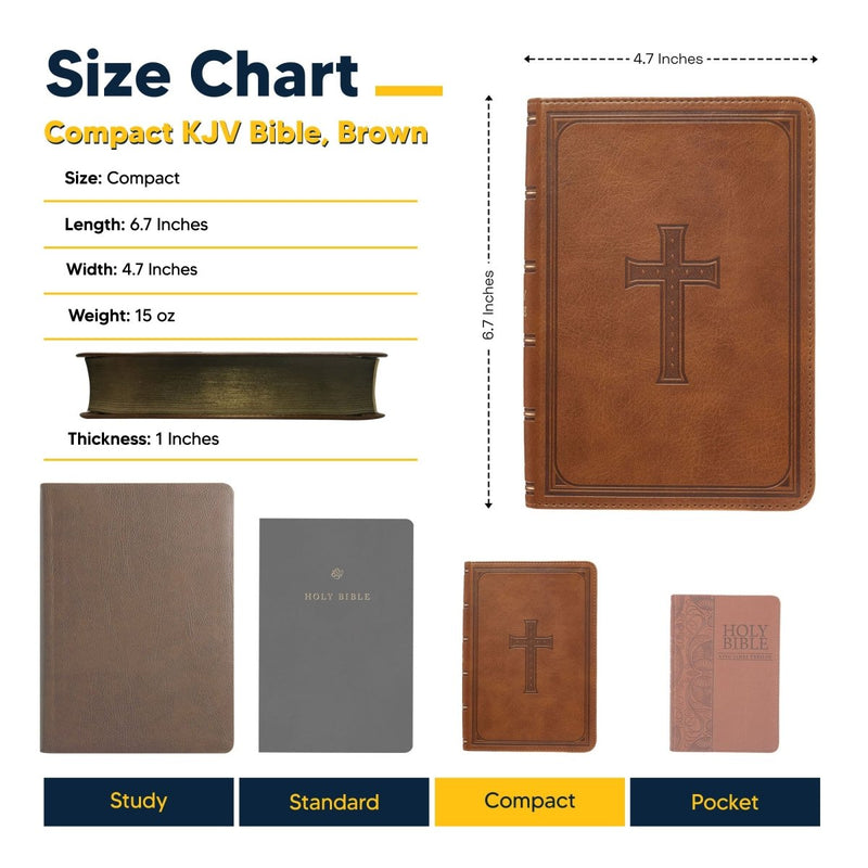 KJV Brown Compact Size Holy Bible Large Print