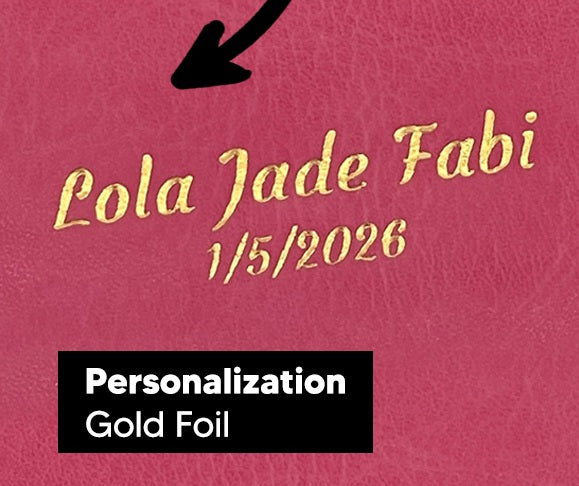 Actual personalization sample for this Bible