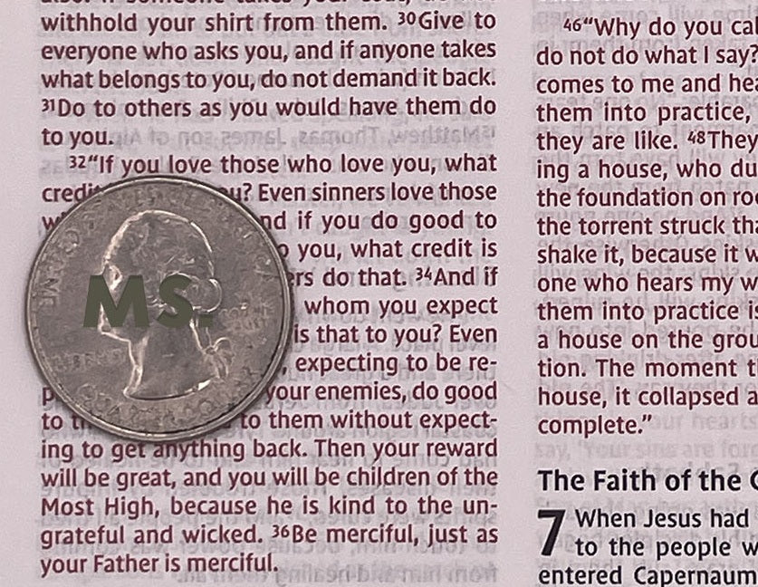 Print sample for this Bible