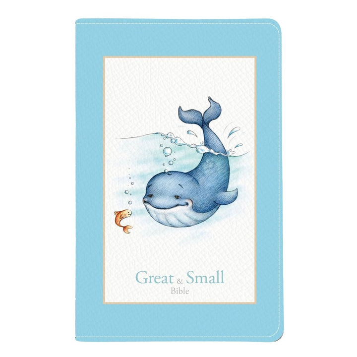 Personalized KJV Great and Small Kids Bible: Blue Faux Leather Small Print Size Compact Edition | Shepherds Shelf