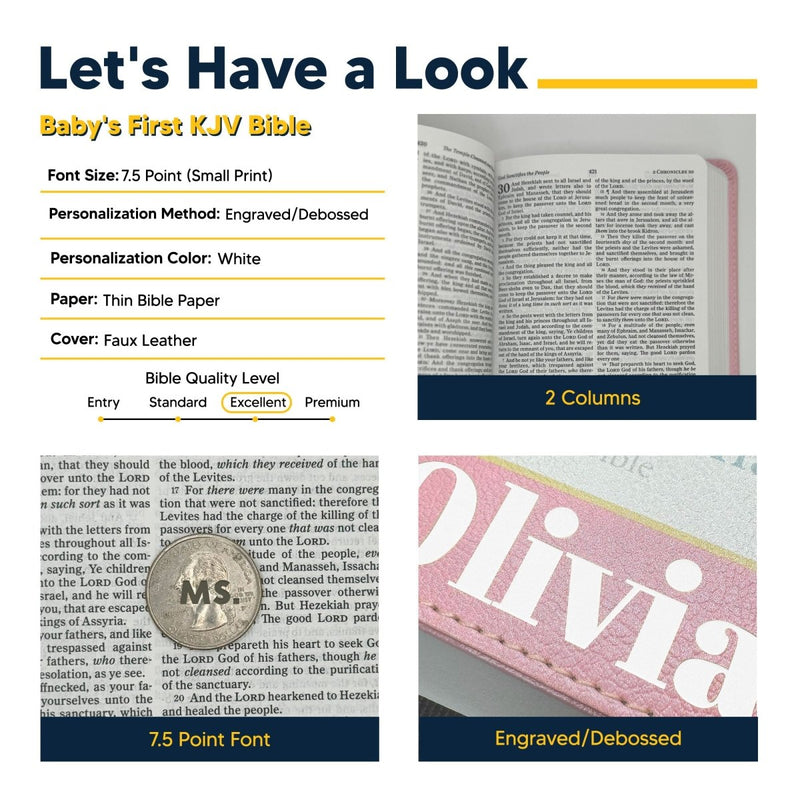 KJV Charming Pink Compact Size Kids Holy Bible Small Print
