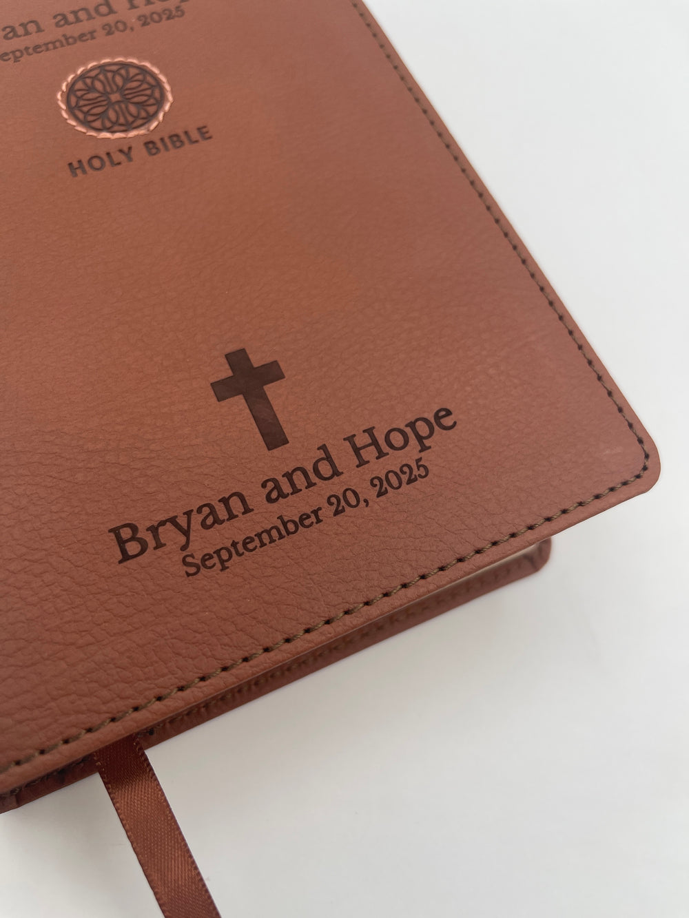 Actual personalization sample for this Bible