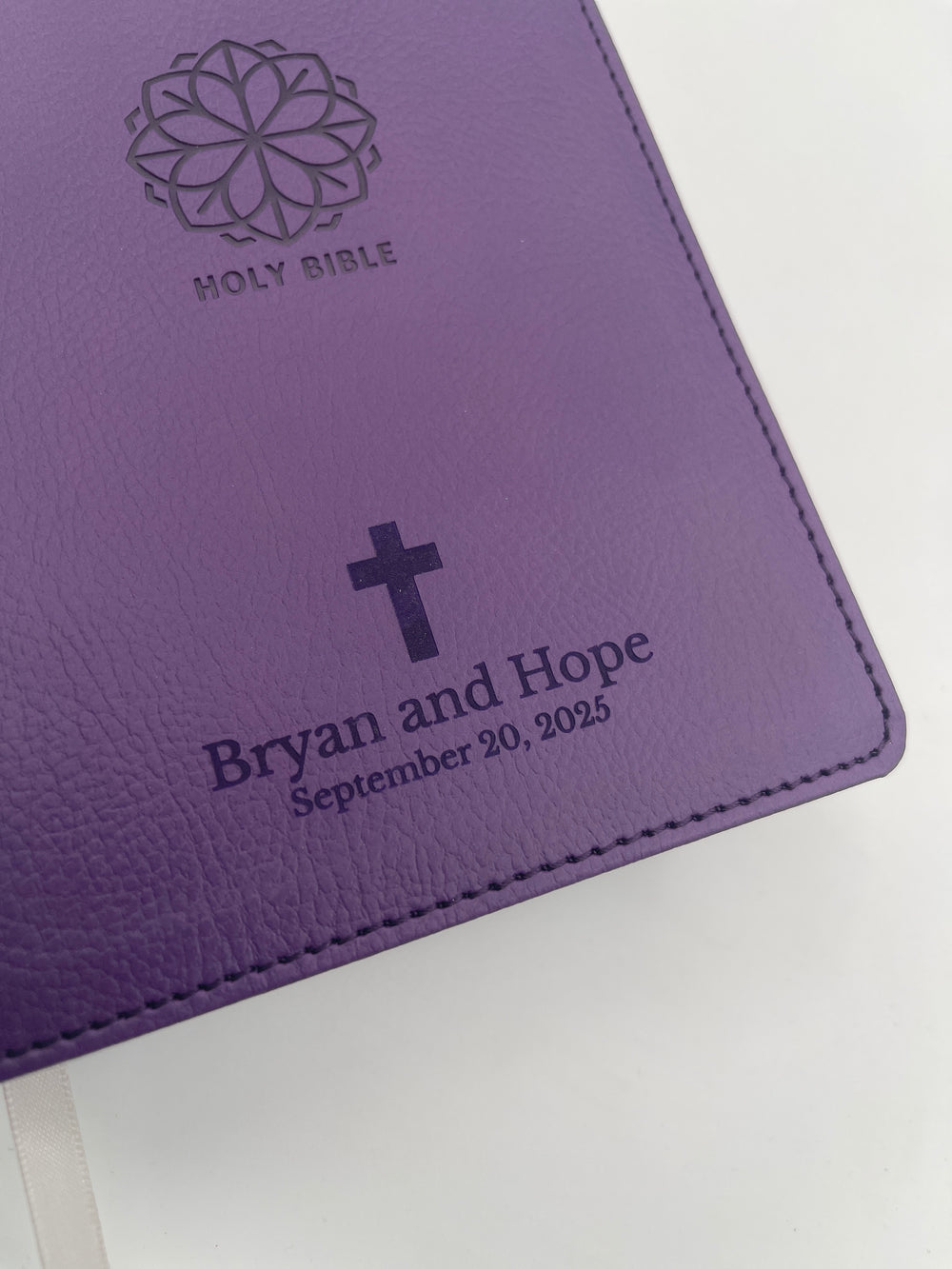 Actual personalization sample for this Bible