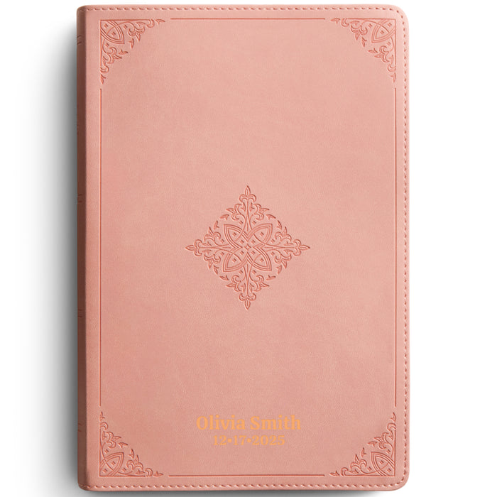 Custom ESV Large Print Dyslexia-Friendly Bible in Faux Leather Pink | Christian Gift for Easier Reading