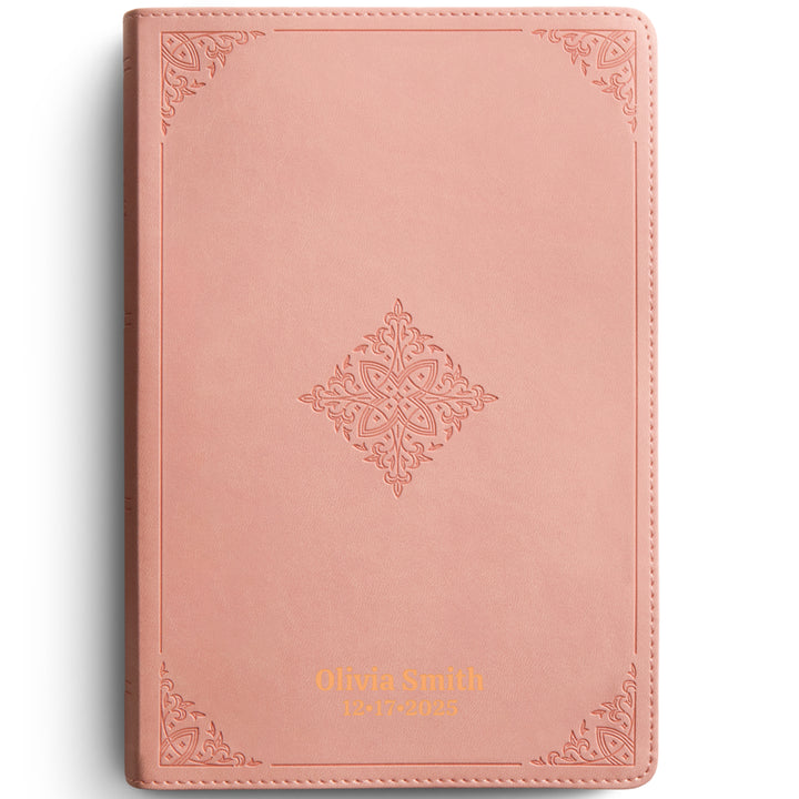 Custom ESV Large Print Dyslexia-Friendly Bible in Faux Leather Pink | Christian Gift for Easier Reading