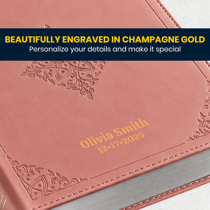 Custom ESV Large Print Dyslexia-Friendly Bible in Faux Leather Pink | Christian Gift for Easier Reading