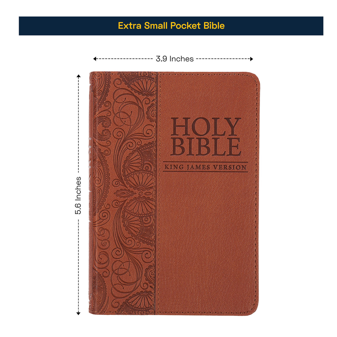 Personalized Toffee Brown Mini Pocket KJV Bible Shepherds Shelf