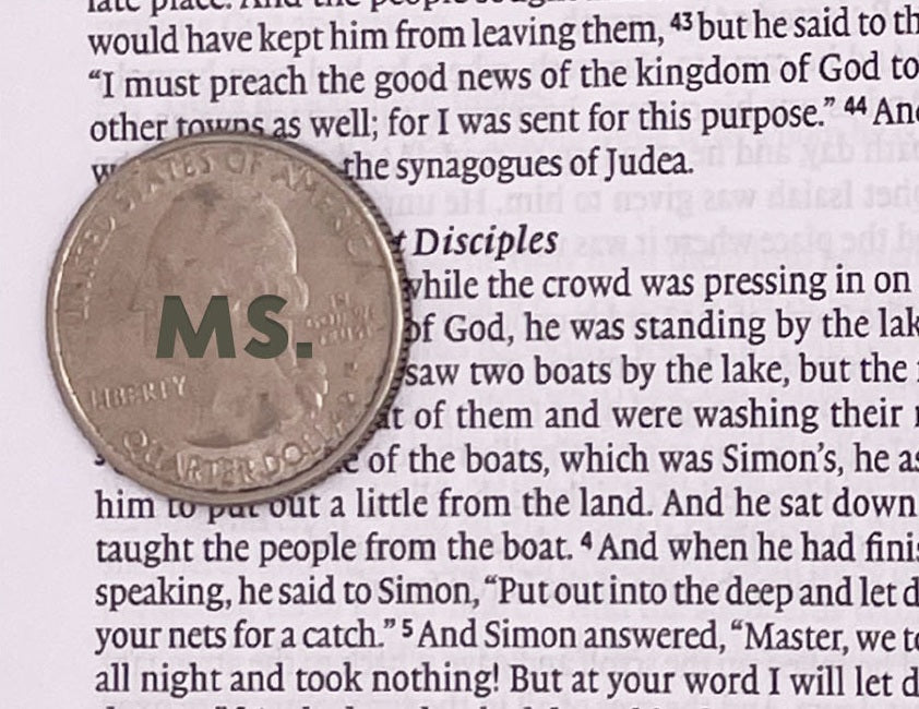 Print sample for this Bible