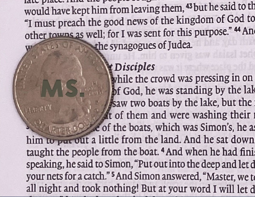 Print sample for this Bible