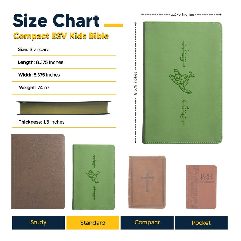 ESV Green Compact Size Kids Holy Bible Small Print