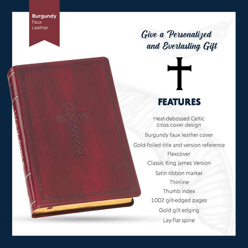KJV Burgundy Study Size Holy Bible Giant Print