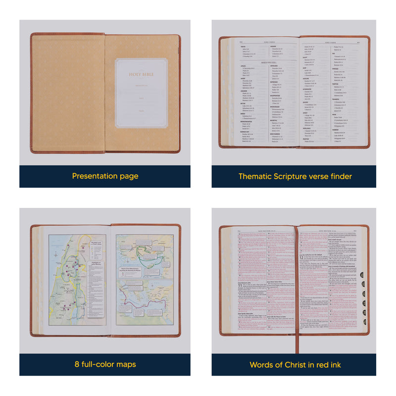 KJV Honey Brown Standard Size Deluxe Holy Bible Medium Print