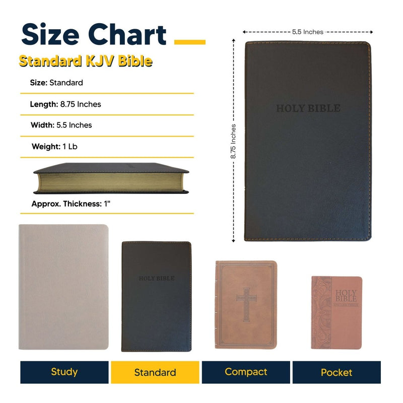 KJV Black Standard Size Deluxe Holy Bible Small Print