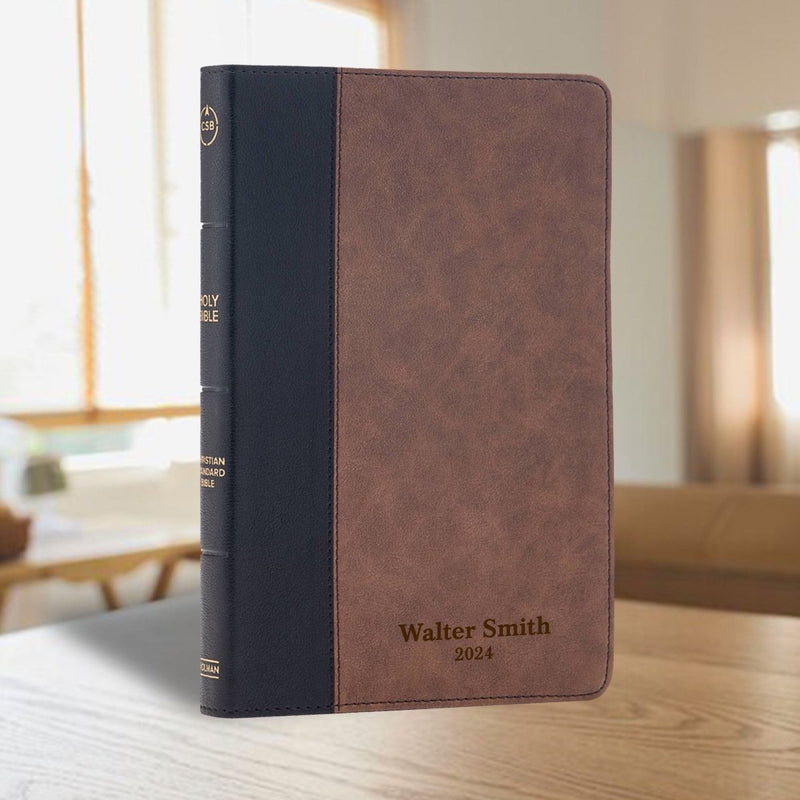 CSB Black/Brown Standard Size Holy Bible Large Print