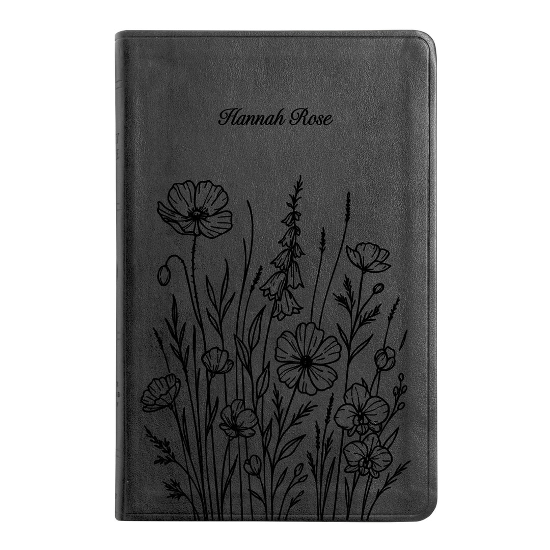 ESV Black Standard Size Thinline Holy Bible Large Print | Bunch of Flowers