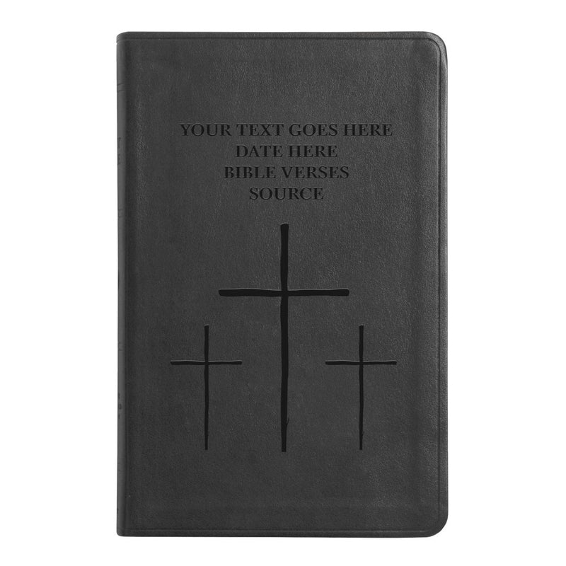 ESV Black Standard Size Thinline Holy Bible Large Print | Three crosses