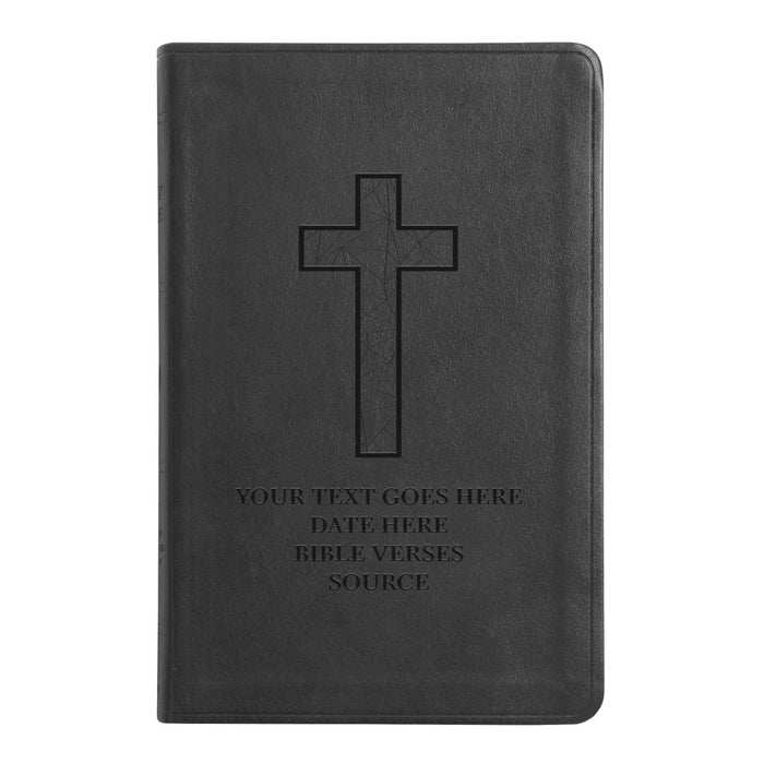 ESV Black Standard Size Thinline Holy Bible Large Print | Geometric Cross
