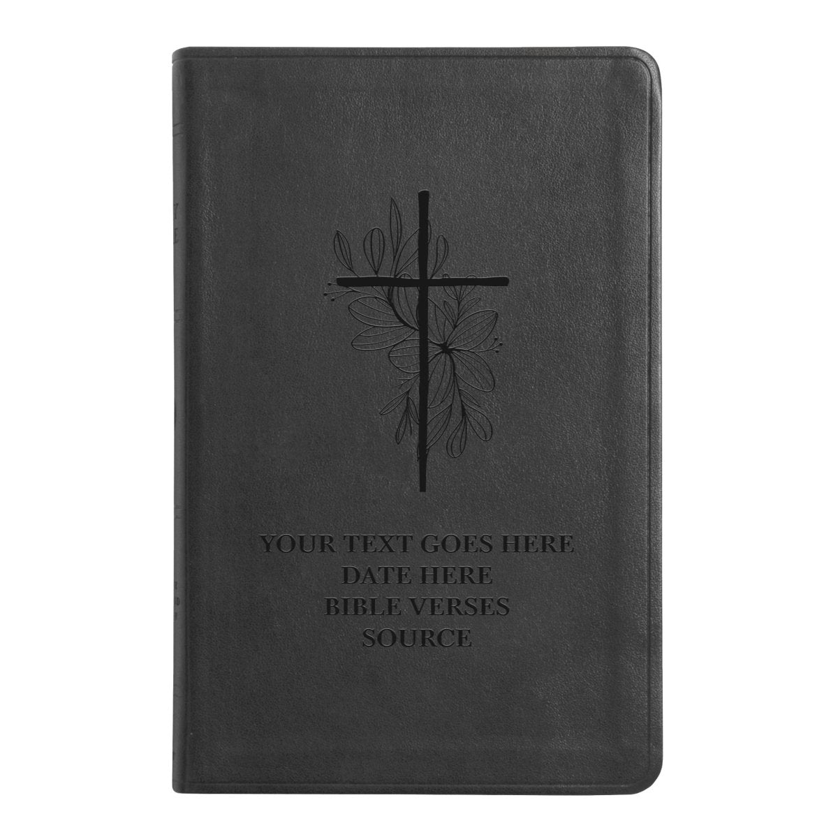 ESV Black Standard Size Thinline Holy Bible Large Print | Floral and Cross