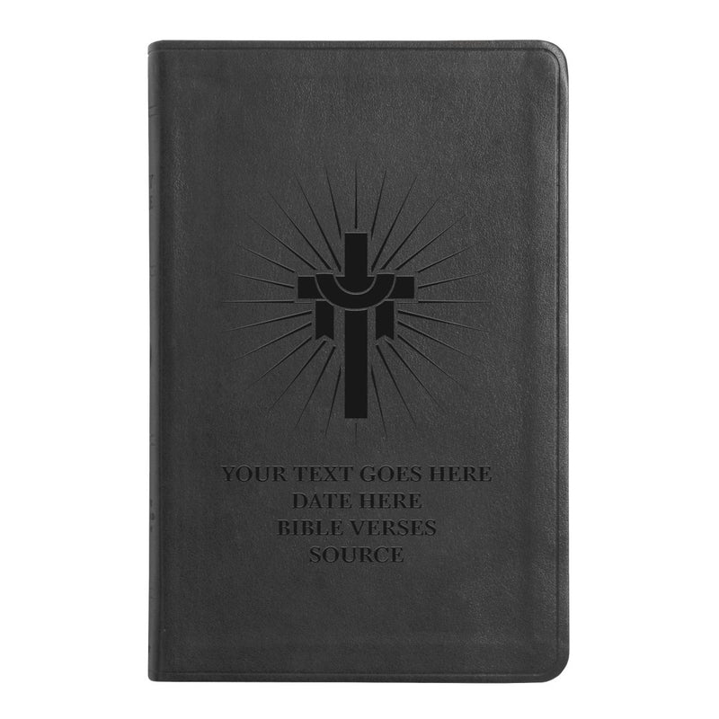 ESV Black Standard Size Thinline Holy Bible Large Print | Cross With Sun Rays