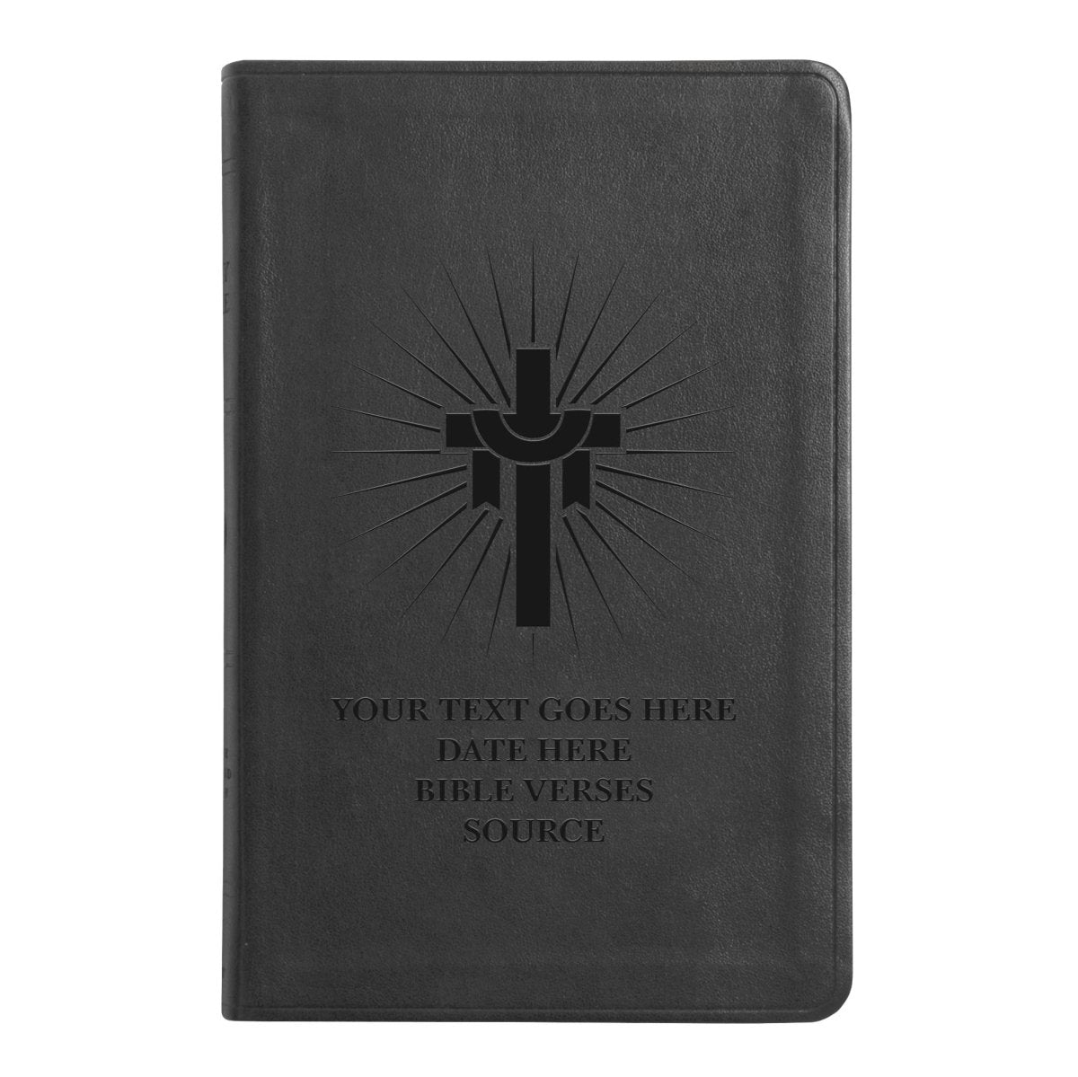 ESV Black Standard Size Thinline Holy Bible Large Print | Cross With Sun Rays