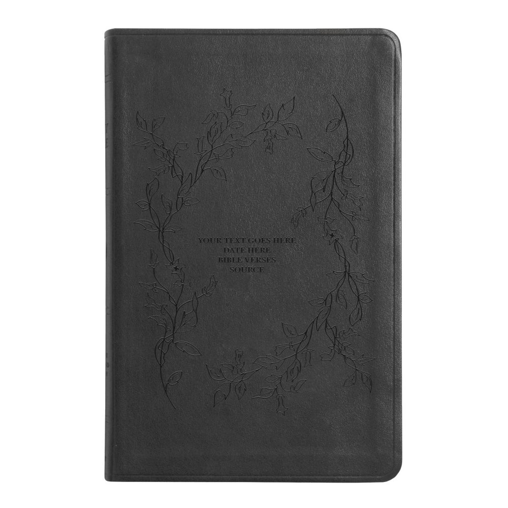 ESV Black Standard Size Thinline Holy Bible Large Print | Floral Vines
