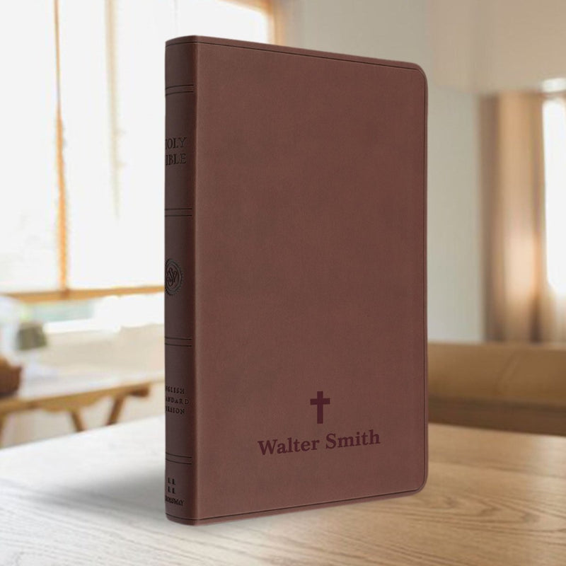 ESV Brown Standard Size Holy Bible Large Print