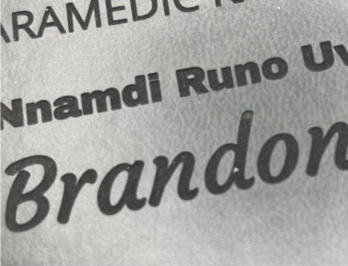 Actual personalization sample for this Bible