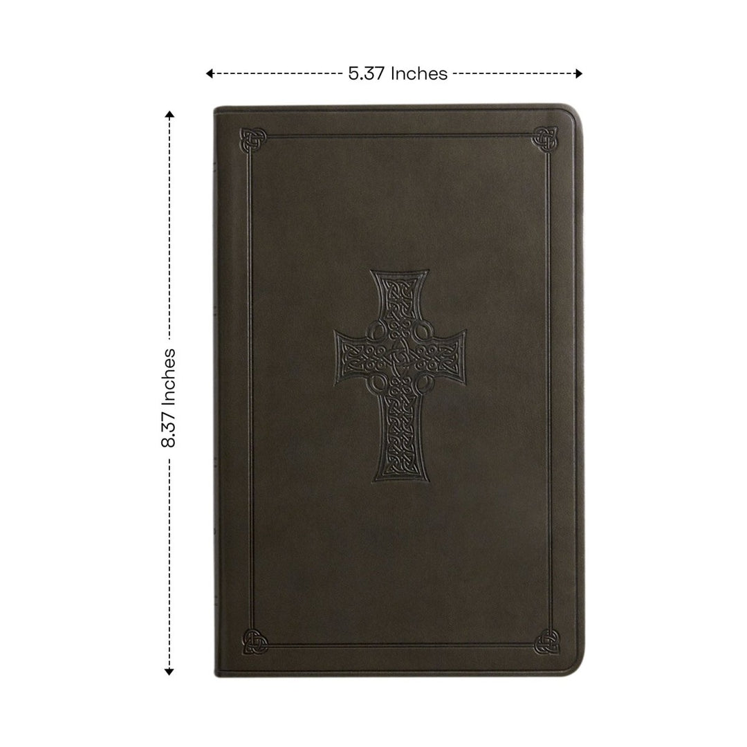 Personalized ESV Thinline Bible Large Print English Standard Version Faux Leather Holy Bible ESV Olive Green Cross | Shepherds Shelf