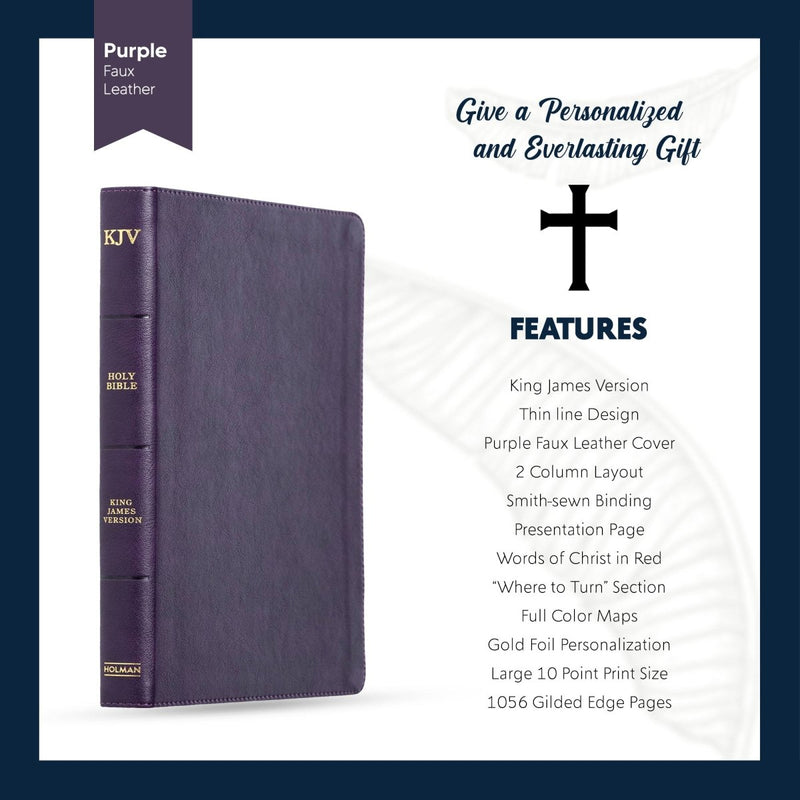 KJV Purple Standard Size Thinline Holy Bible Large Print