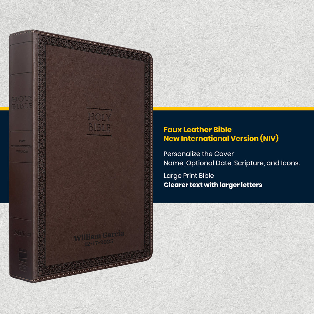 NIV Brown Standard Size Thinline Holy Bible Large Print Value Edition - Lifestyle Image 2