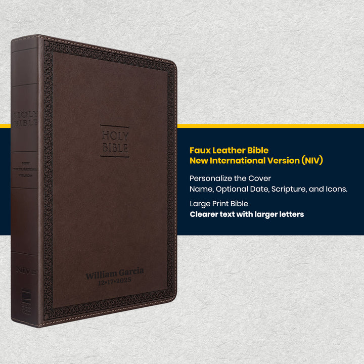 NIV Brown Standard Size Thinline Holy Bible Large Print Value Edition - Lifestyle Image 2