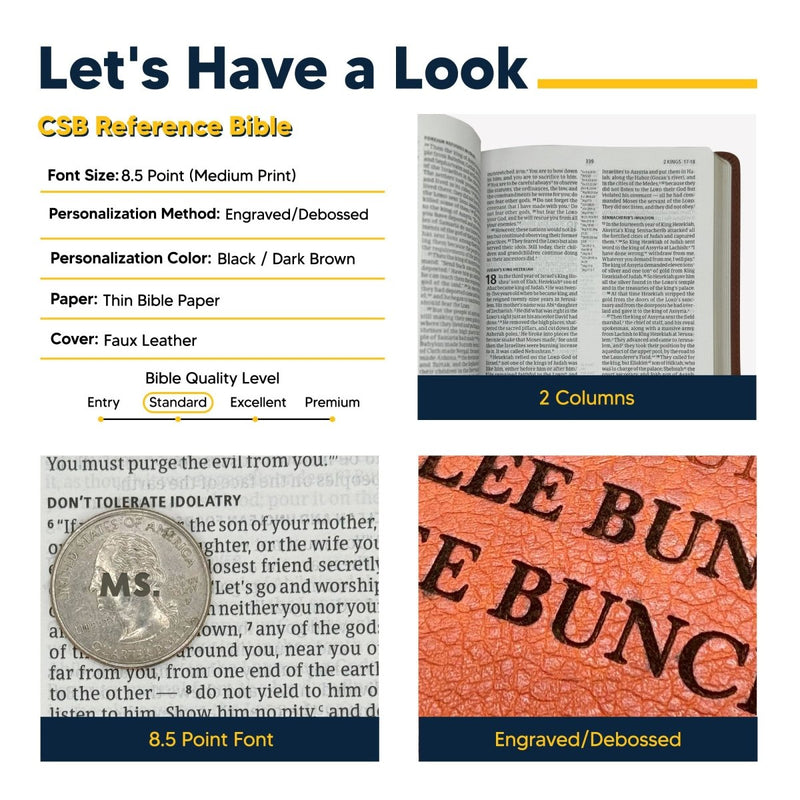 CSB Light Brown Standard Size Holy Bible Medium Print