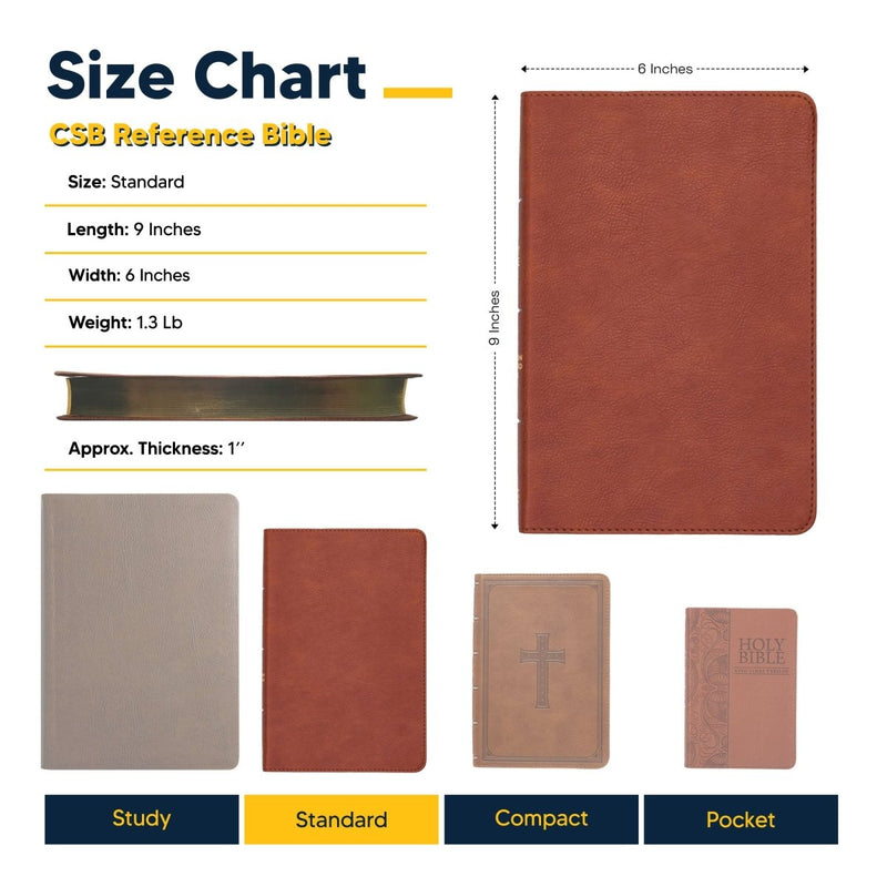 CSB Light Brown Standard Size Holy Bible Medium Print