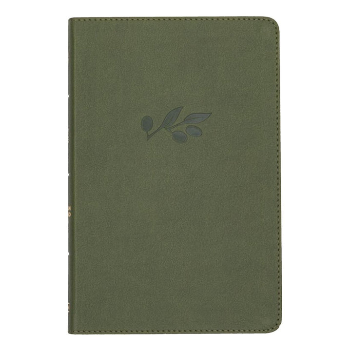 Personalized CSB Thinline Bible Faux Leather Medium Print Size Olive Green | Shepherd Shelf