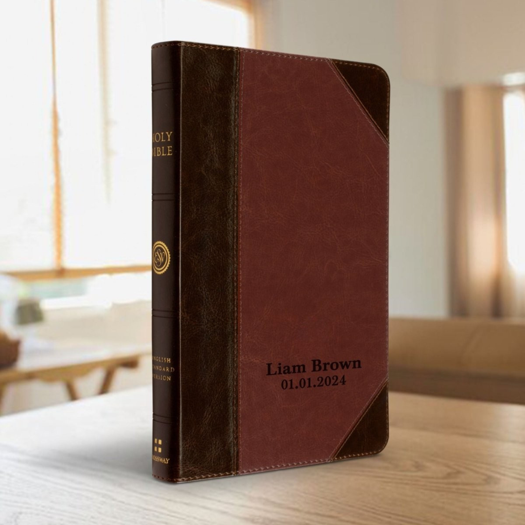 ESV Rich Brown Standard Size Holy Bible Medium Print