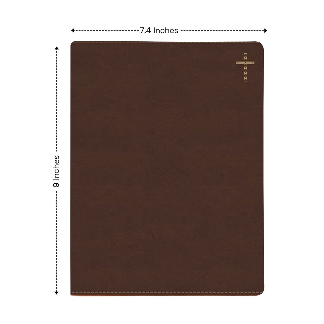 NIV Brown Standard Size Journaling Holy Bible Medium Print | Scripture Art Collection