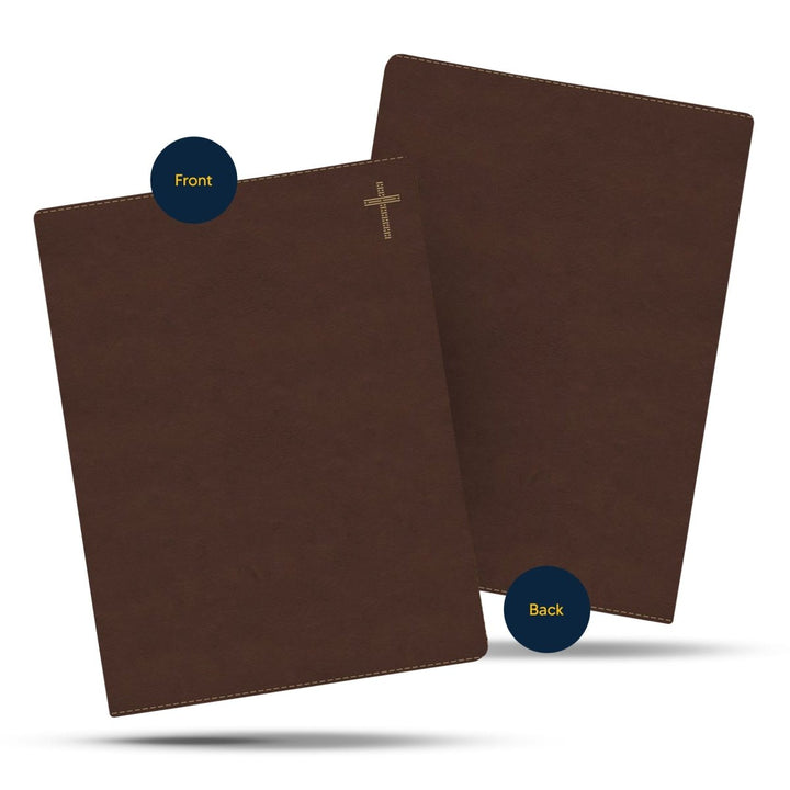 NIV Brown Standard Size Journaling Holy Bible Medium Print | Scripture Art Collection