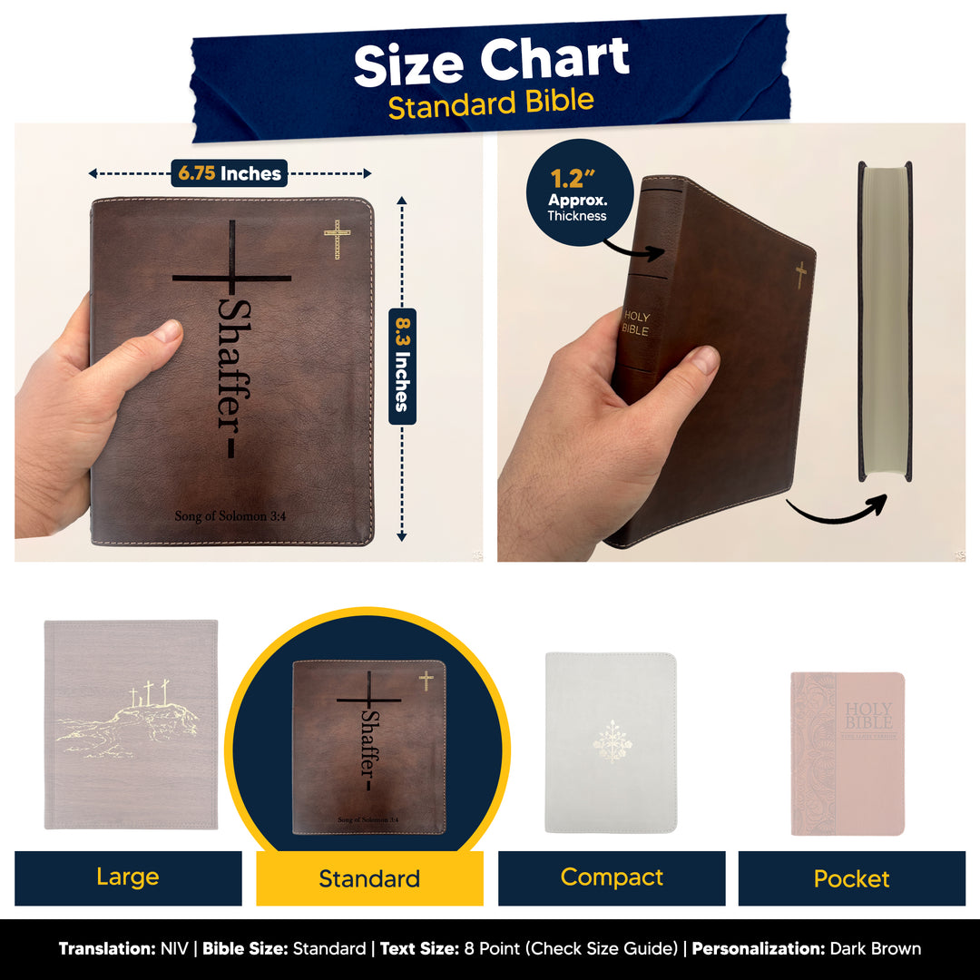 NIV Brown Standard Size Journaling Holy Bible Medium Print | Live - in - scripture Within Peter 5:7 - Shepherds Shelf