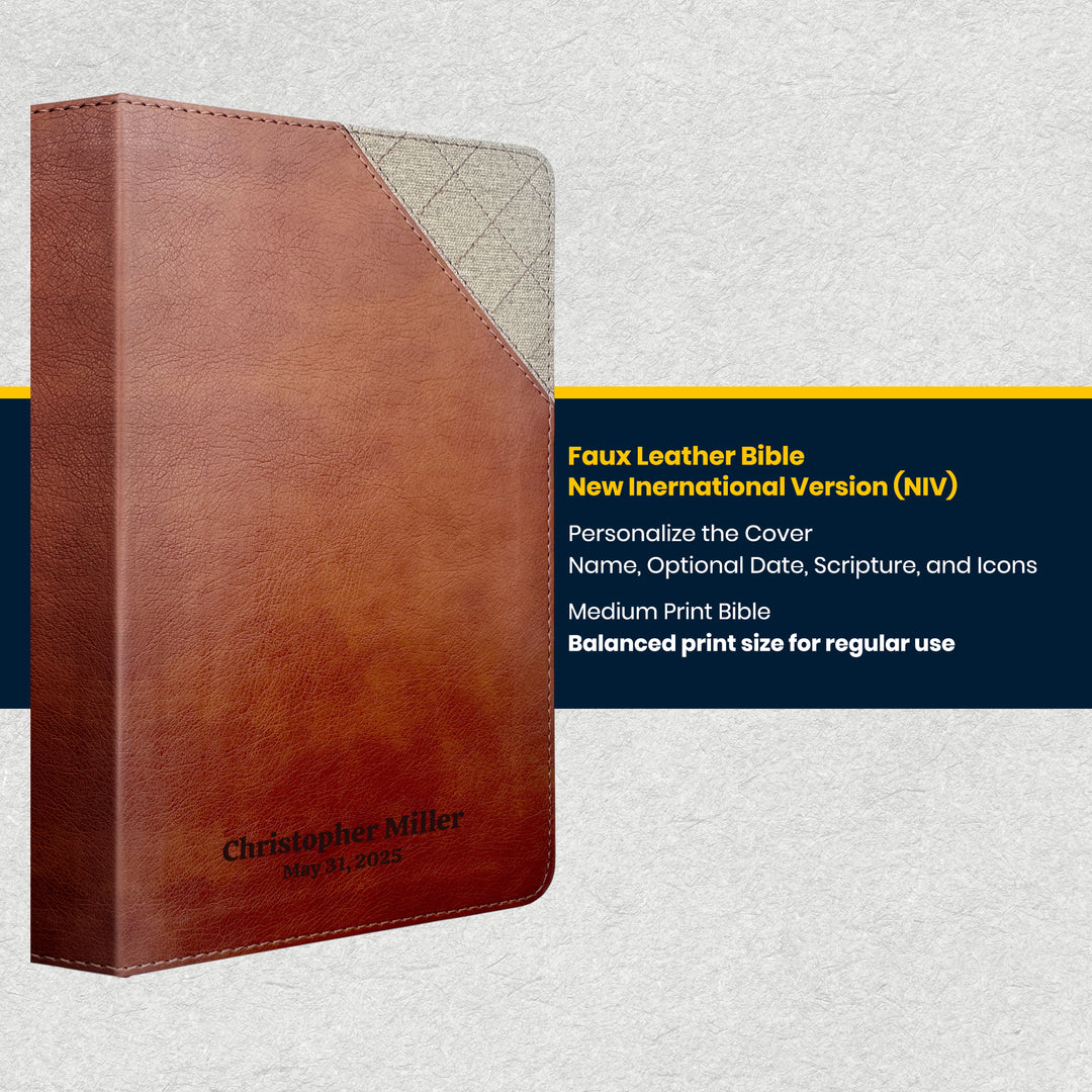 NIV Brown Standard Size Thinline Holy Bible Medium Print - Lifestyle Image 2