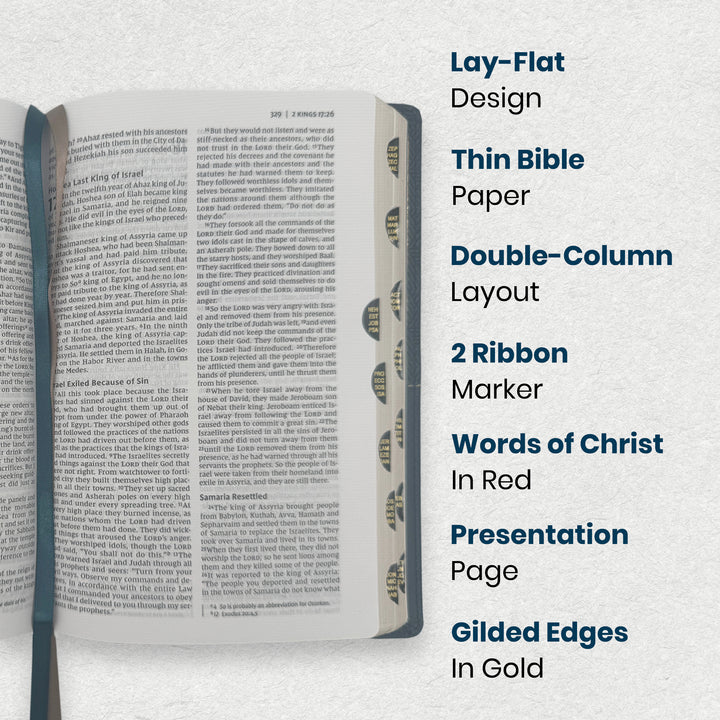 NIV Teal Standard Size Thinline Holy Bible Medium Print - Lifestyle Image 1