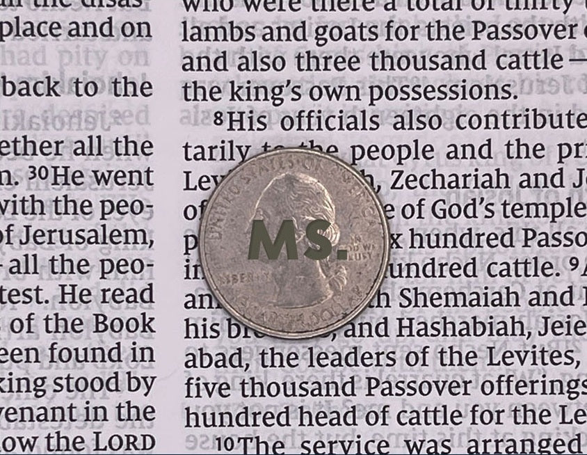 Print sample for this Bible