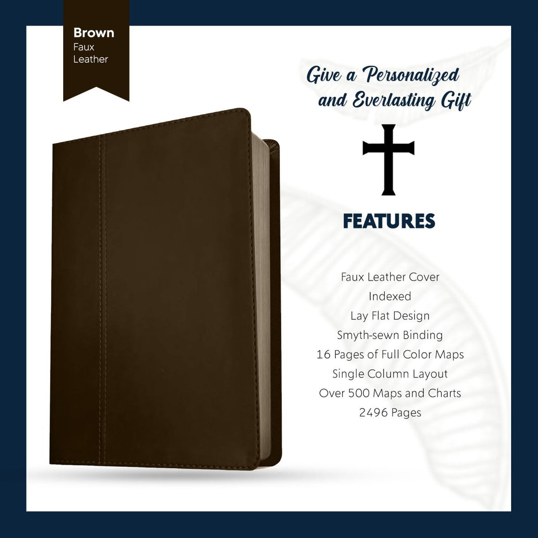 NLT Brown Standard Size Holy Bible Medium Print | Romans 12:2