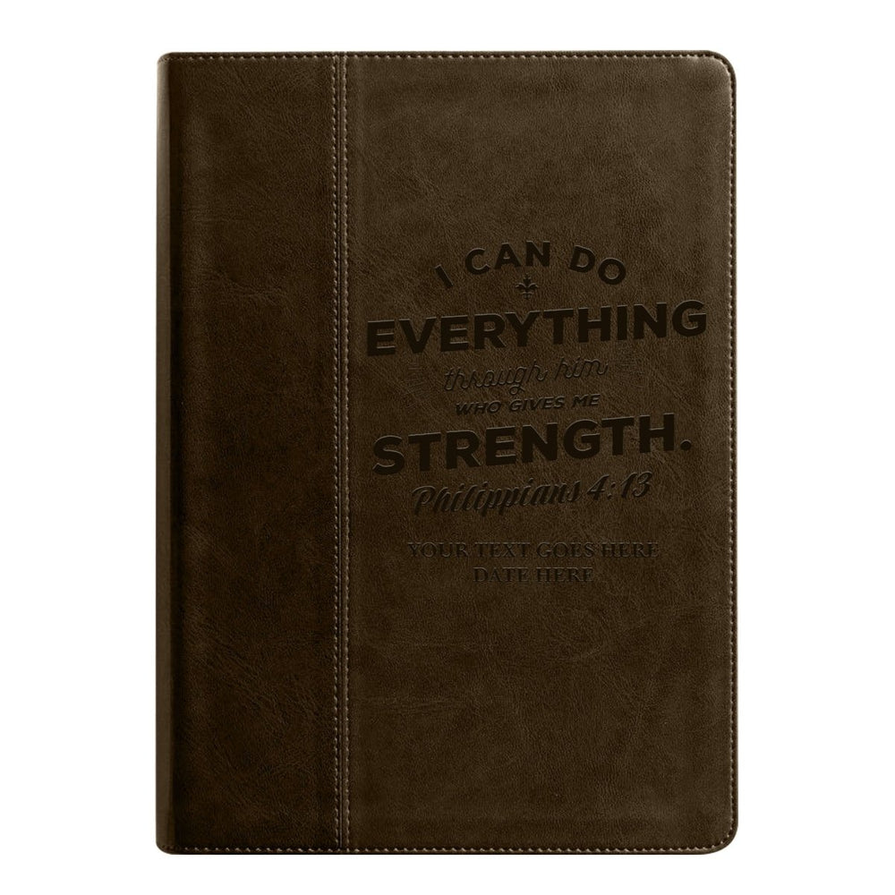 NLT Brown Standard Size Holy Bible Medium Print | Philippians 4:13