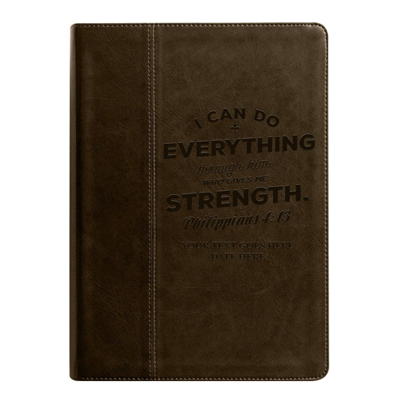 NLT Brown Standard Size Holy Bible Medium Print | Philippians 4:13